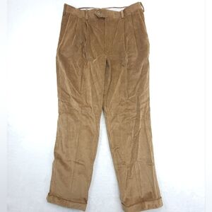 KeithMoor Jensen Brown Corduroy Pleated Dress Pants Mens 36R X 31.5